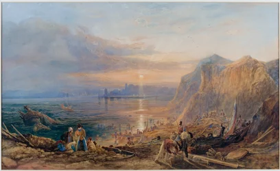 Breaking up of a Wreck at Tynemouth